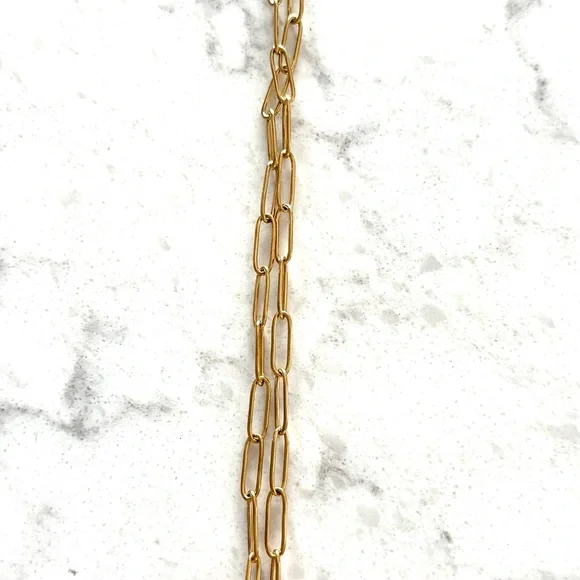 Gold Chain Necklace with Padlock Pendant - Picture 2 of 5